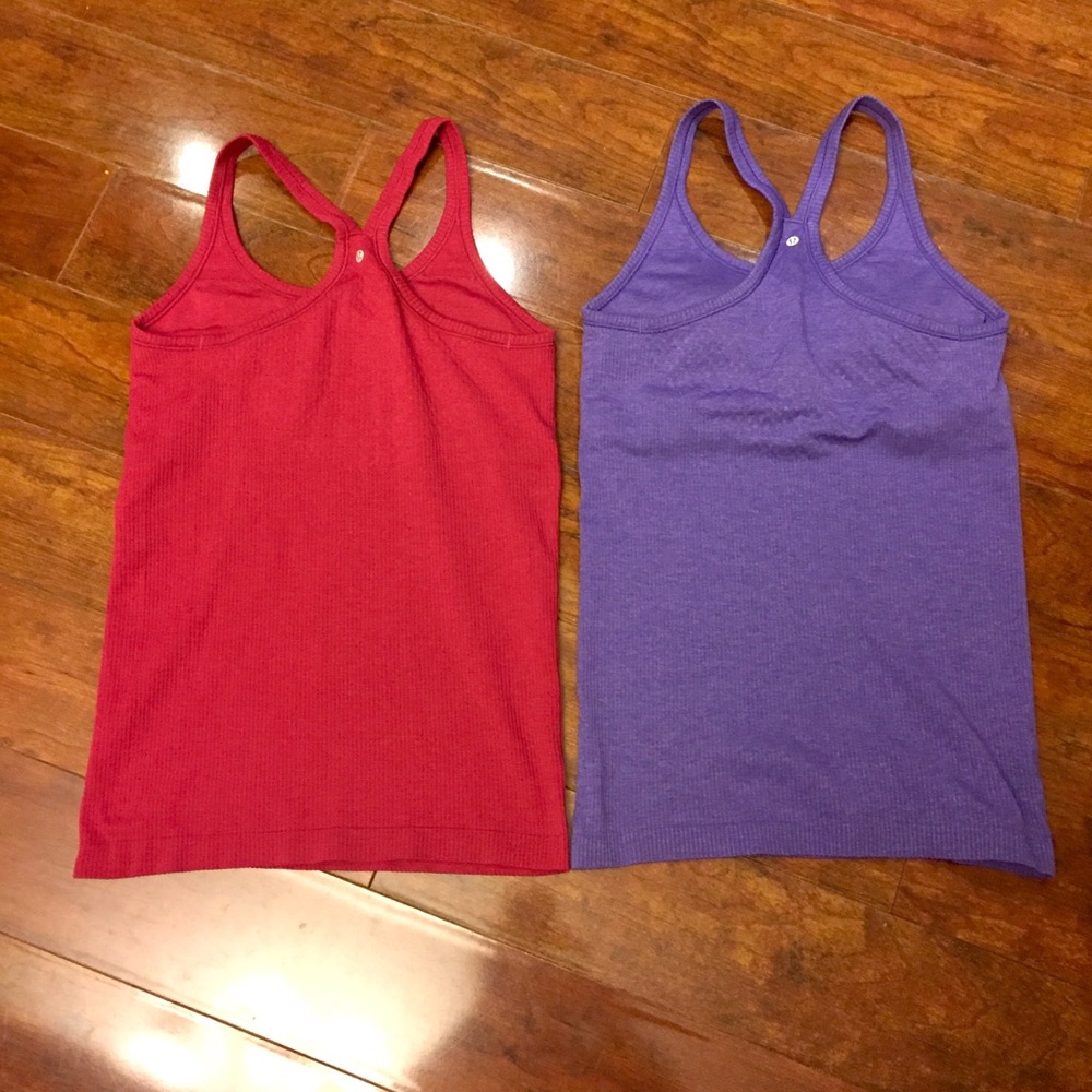 lululemon athletica Red and Purple Racerback Tank Tops